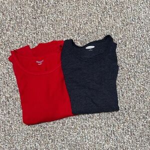 Old Navy Kids Long Sleeve Tees in Red and Black